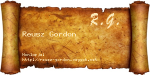 Reusz Gordon névjegykártya